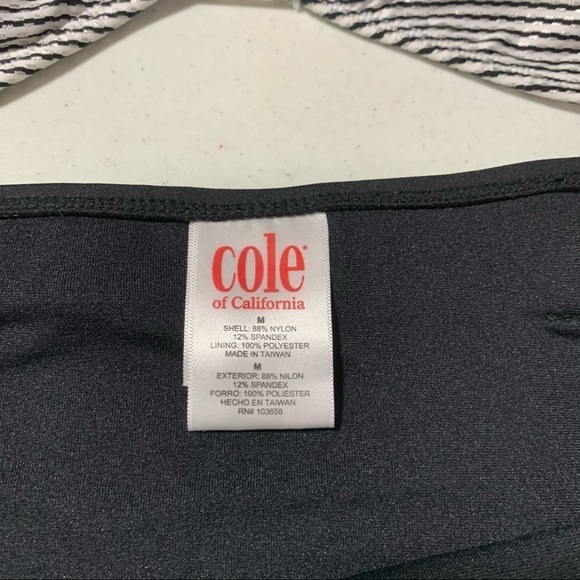 Cole Of California Womens Bikini size Medium black stripe 2 Piece - Picture 4 of 5